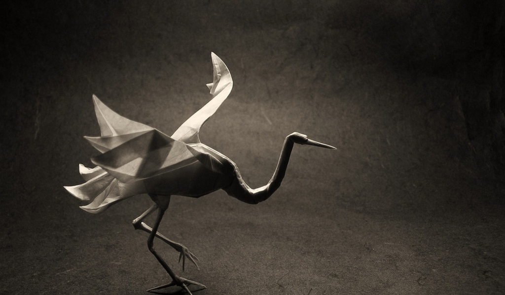 Журавль оригами, фото