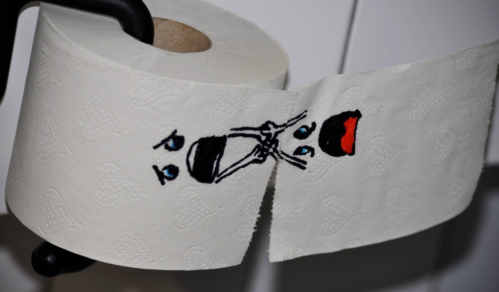 Рисунок на туалетной бумаге