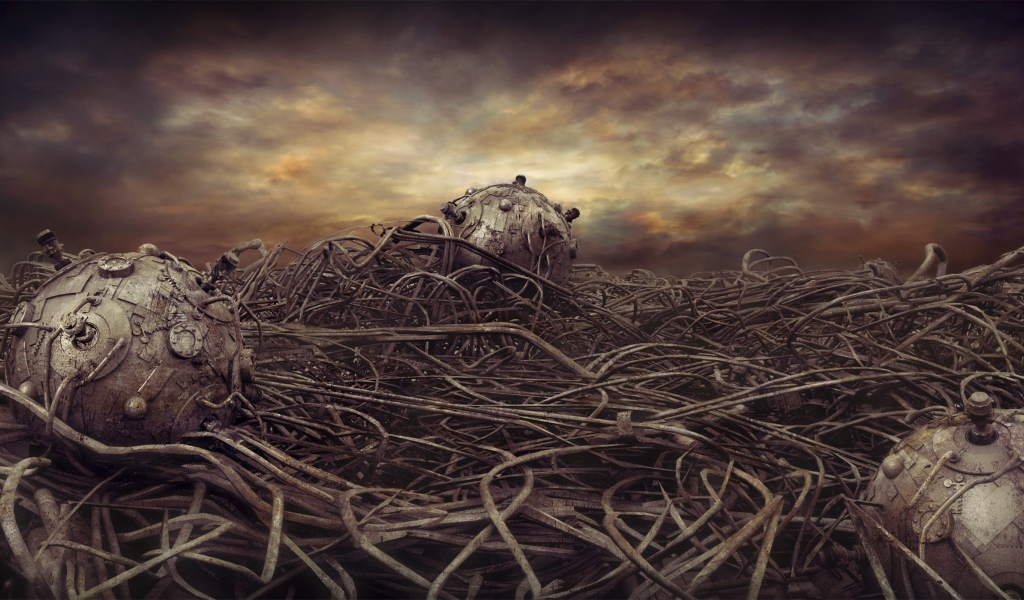 Переплетение проводов и механизмов