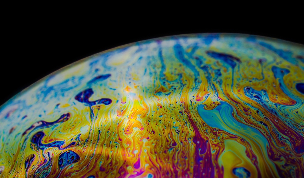 Макро фото мыльного пузыря