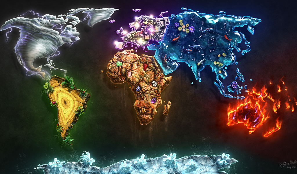 Карта стихий планеты Земля