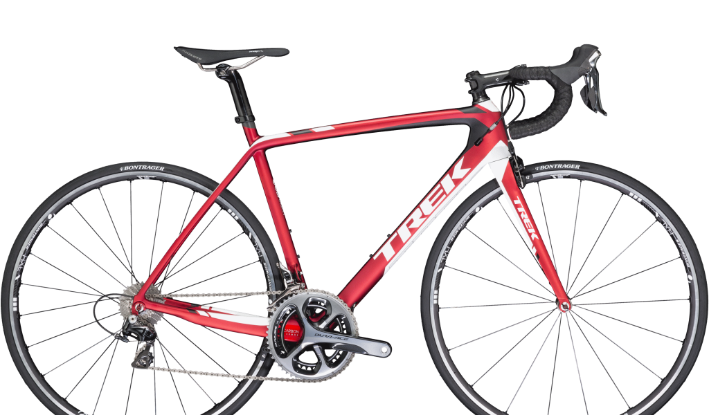 Розовый велосипед на светлом фоне