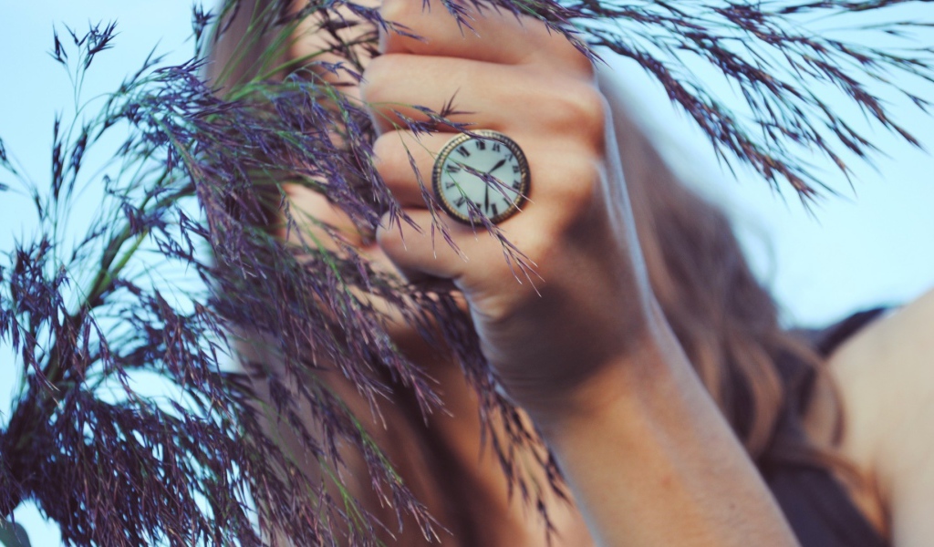 Кольцо в виде часов на руке