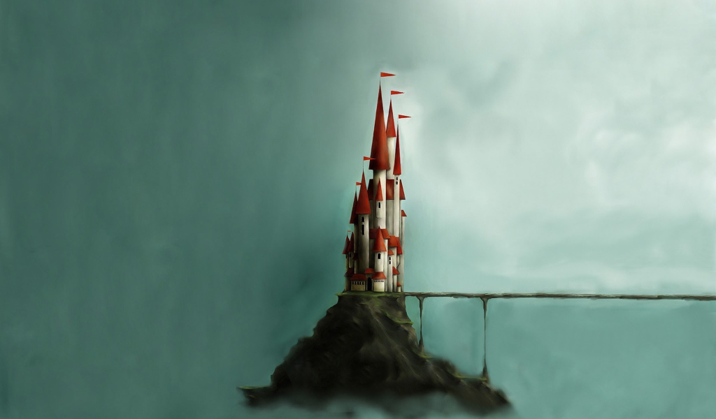 Маленький замок на скале, минимализм