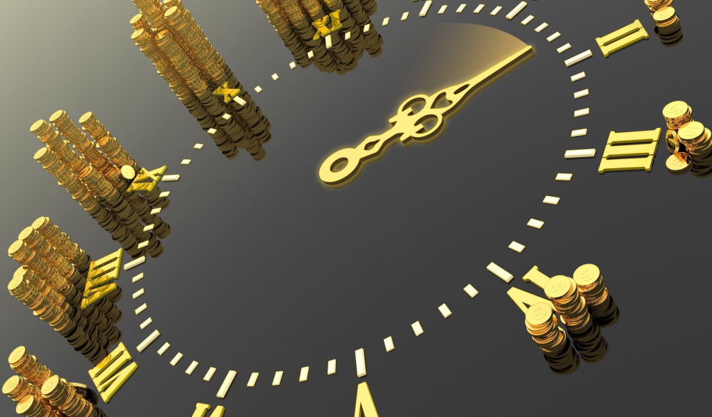 Стопки монет на циферблате