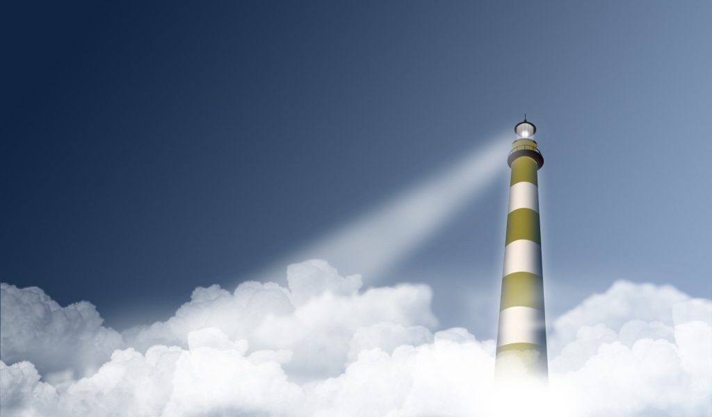 Луч маяка над облаками