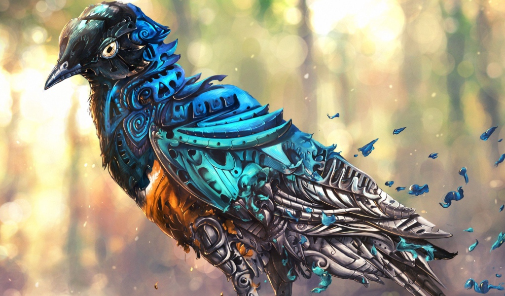 Птица голубь робот