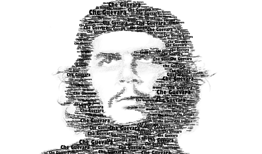 Лицо Че Гевары из букв