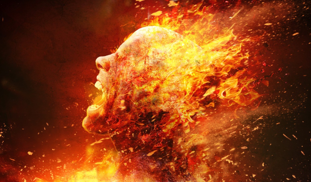 Голова человека из огня