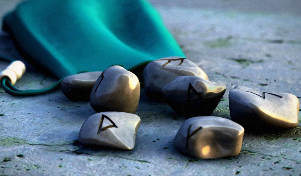 Руны на гладких камнях