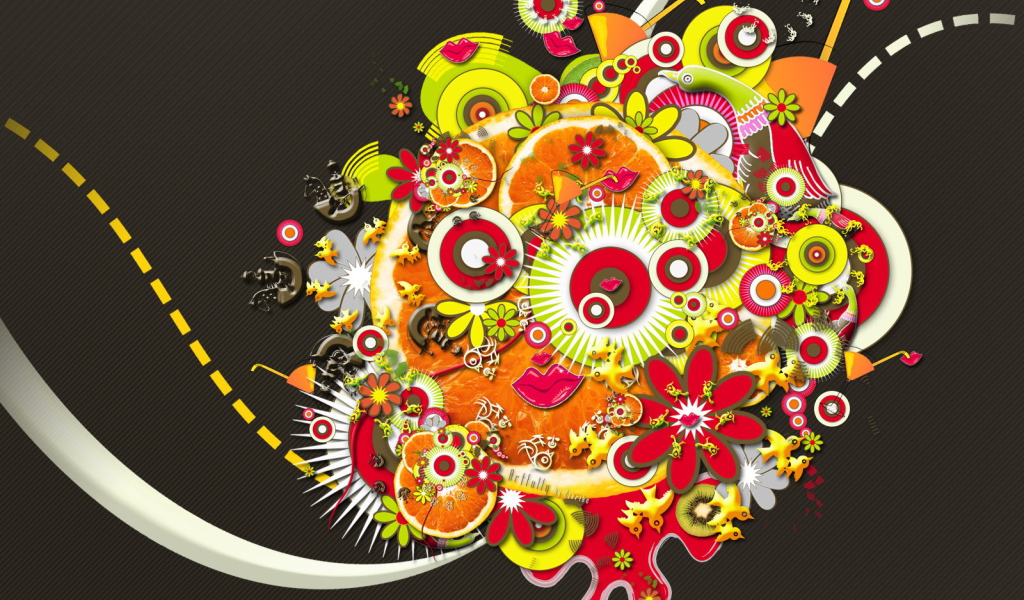 Абстрактный букет на черном фоне