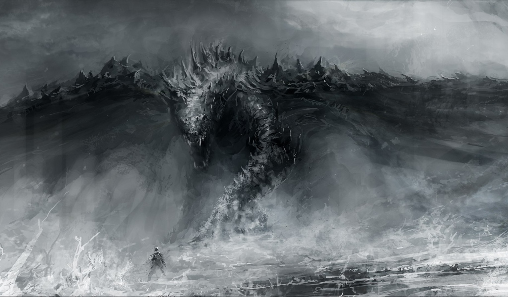 Арт Черный дракон