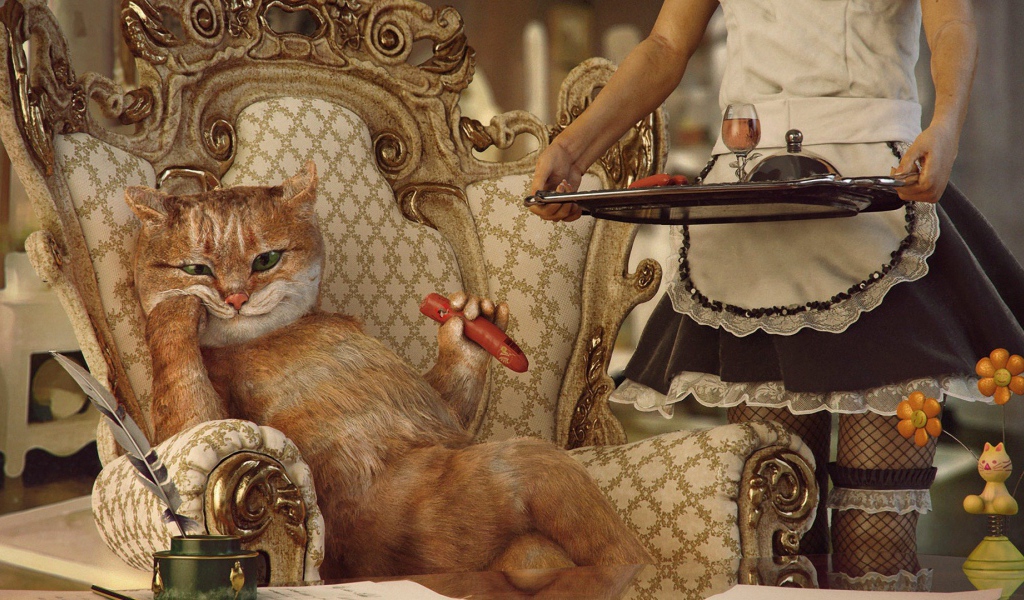 Кот аристократ в богатом доме