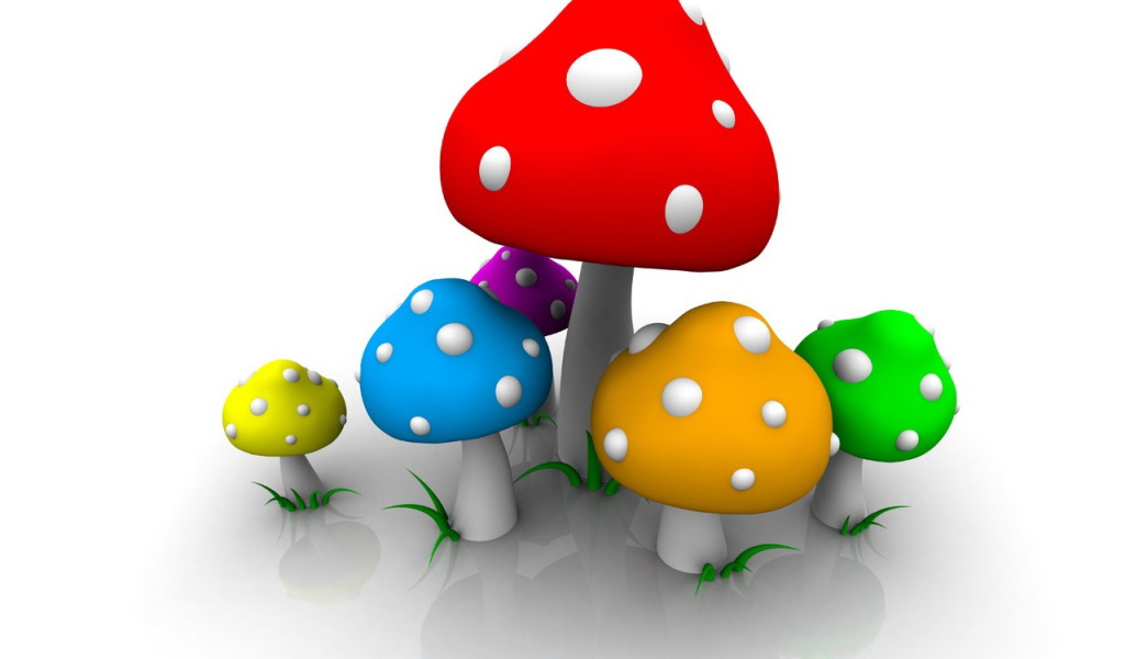 Семейка разноцветных мухоморов