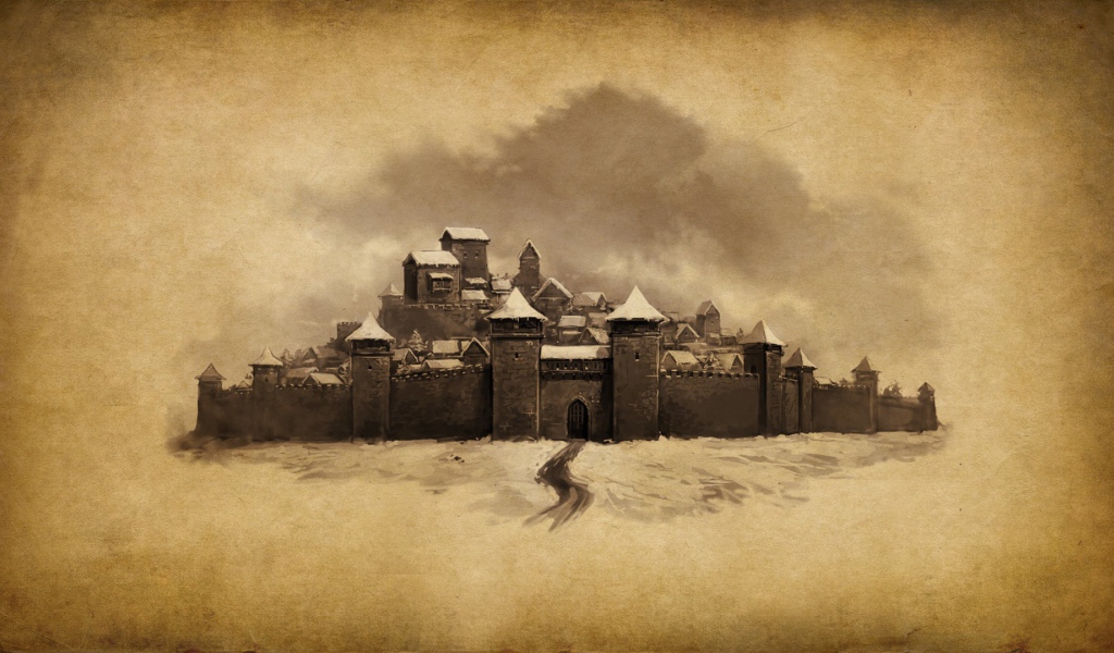 Нарисованный город крепость