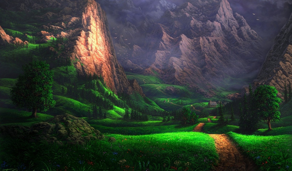 Дорога в горы, рисунок