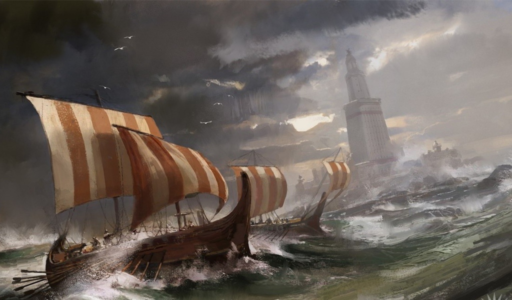 Ships from the Lighthouse of Alexandria, the picture