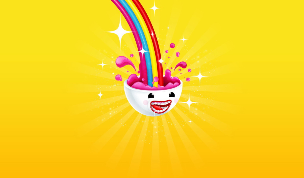 Брызги на желтом фоне