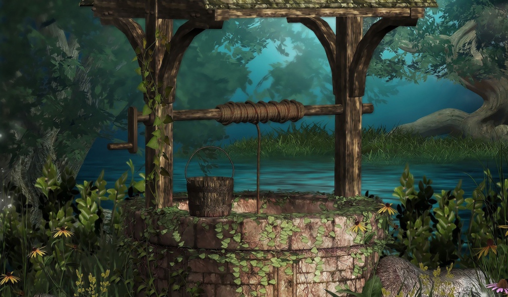 Каменный колодец у реки