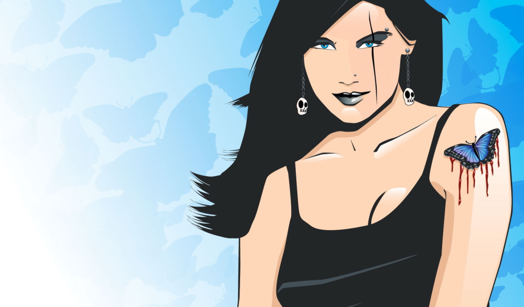 Бабочка на руке девушки