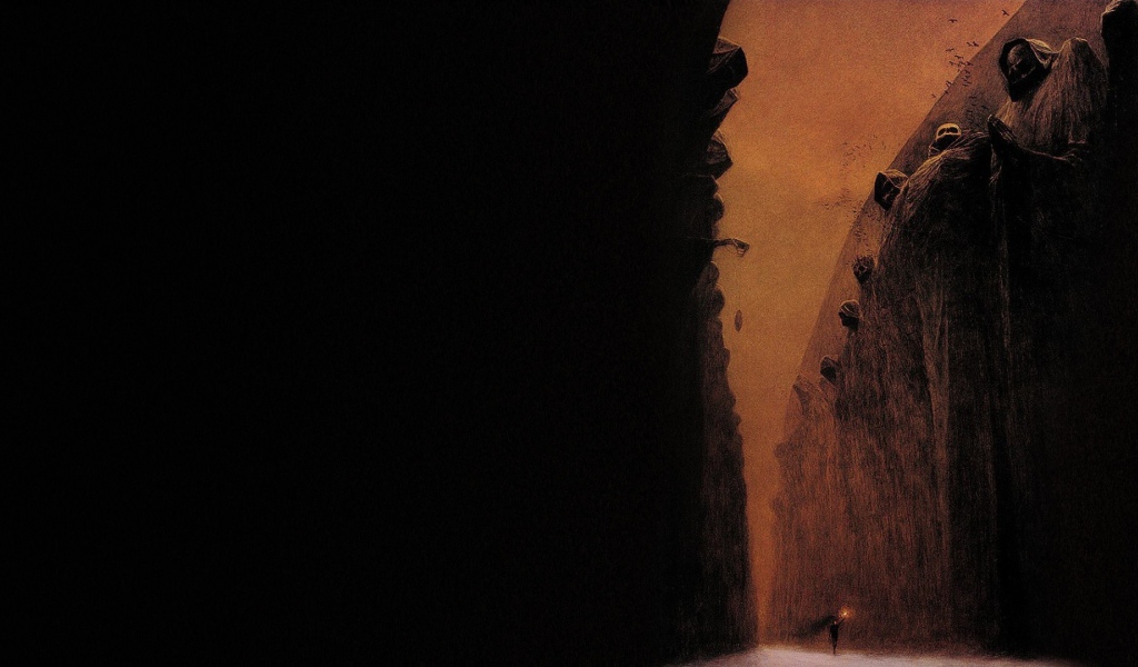 Мрачный мир на картине Здзислава Бексиньского