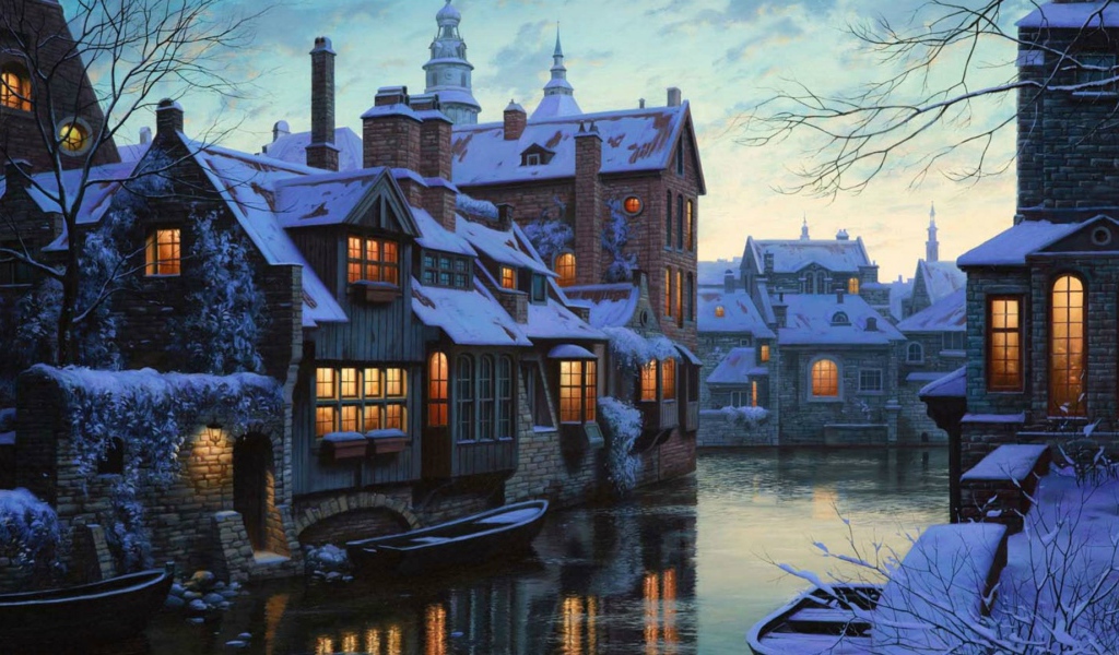 Картина Сумерки в Брюгге