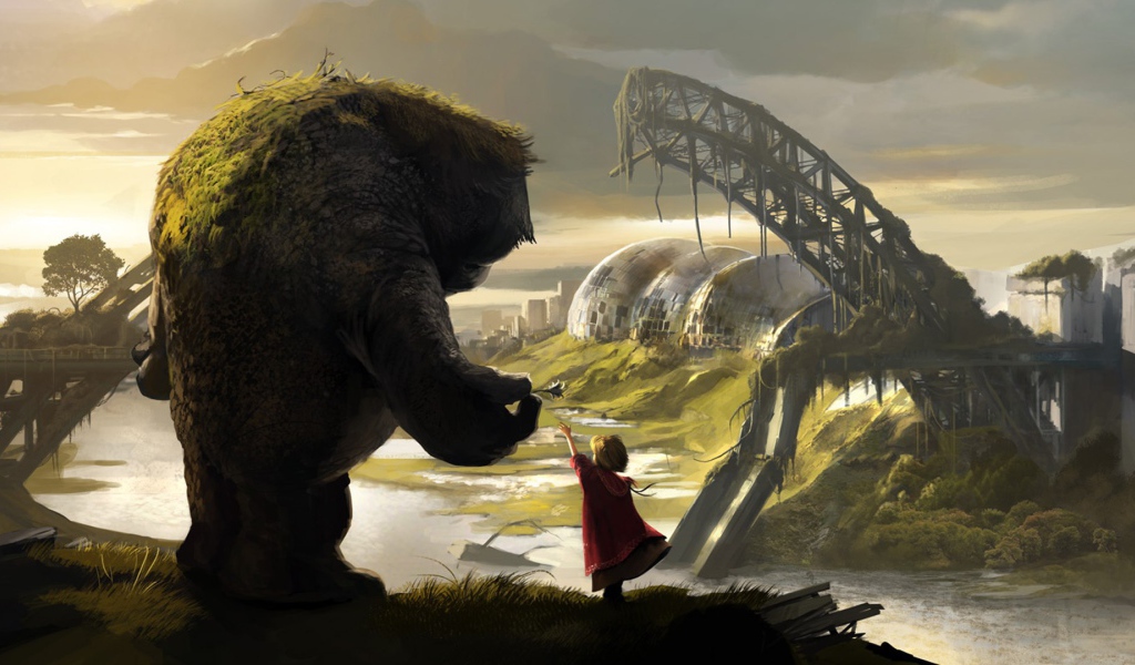 Девочка и большой монстр