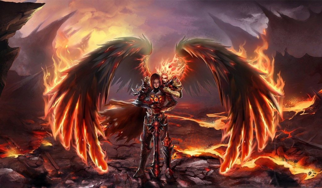 Пара огненных ангелов в аду