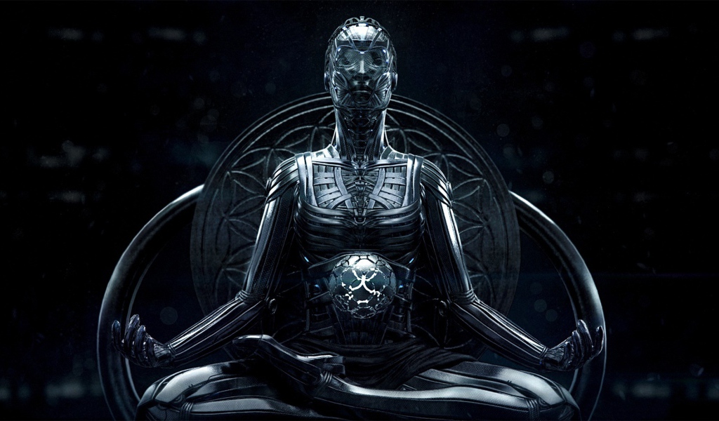 Робот в позе йога