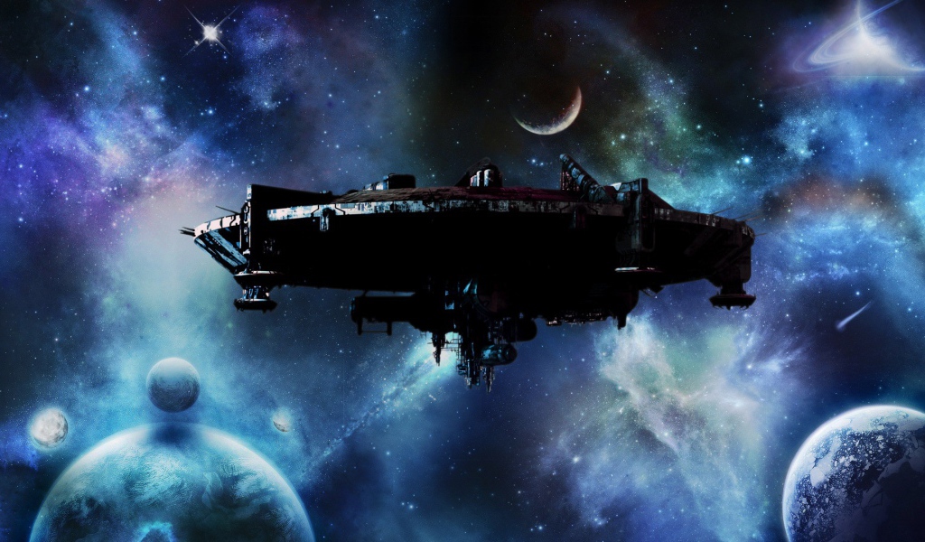 Корабль пришельцев в чужой планетной системе