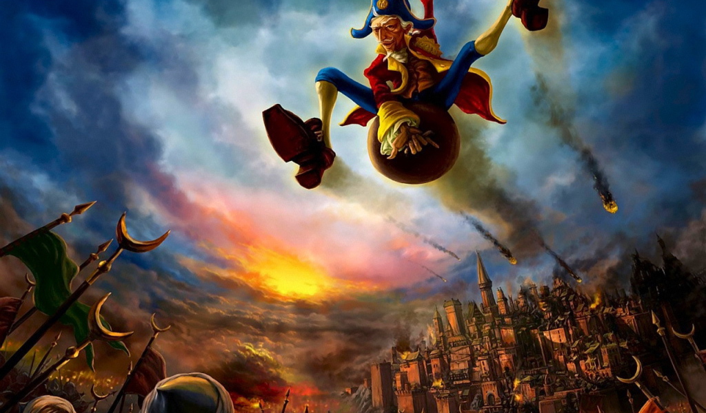 Барон Мюнхгаузен на ядре