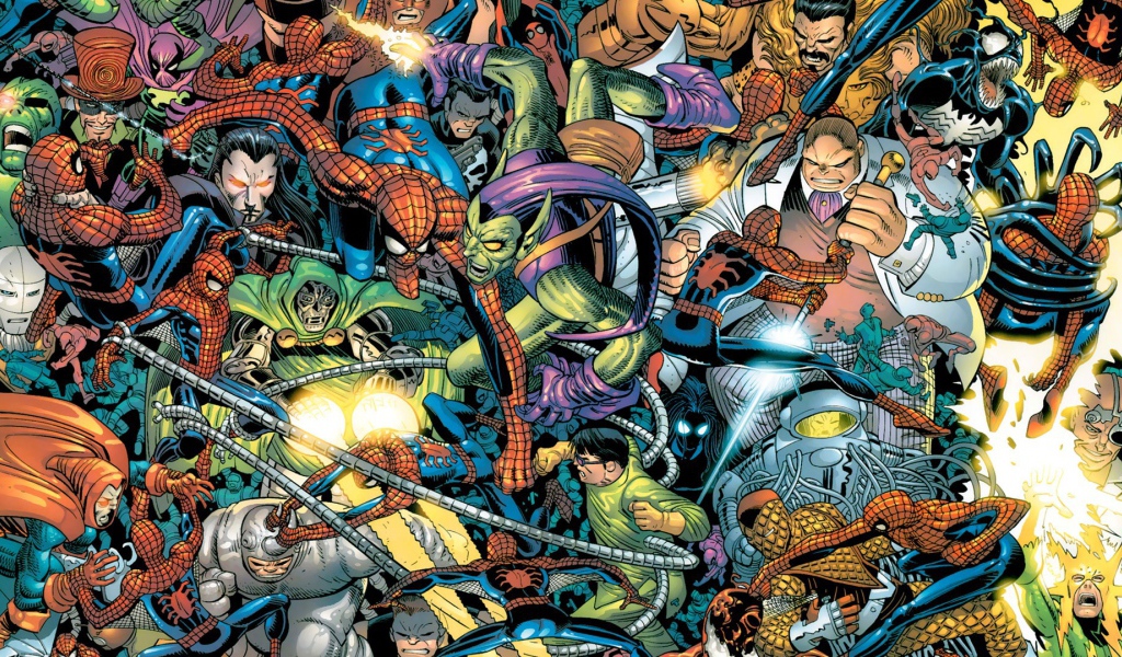 Сражение героев комиксов Марвел