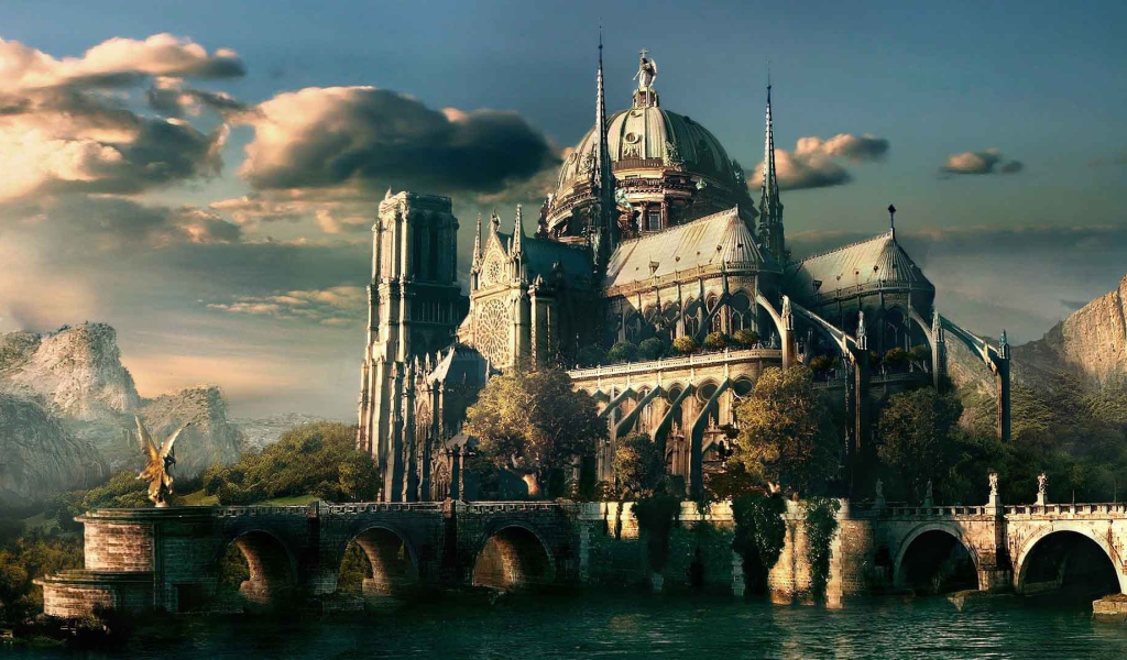 Красивый замок фэнтези