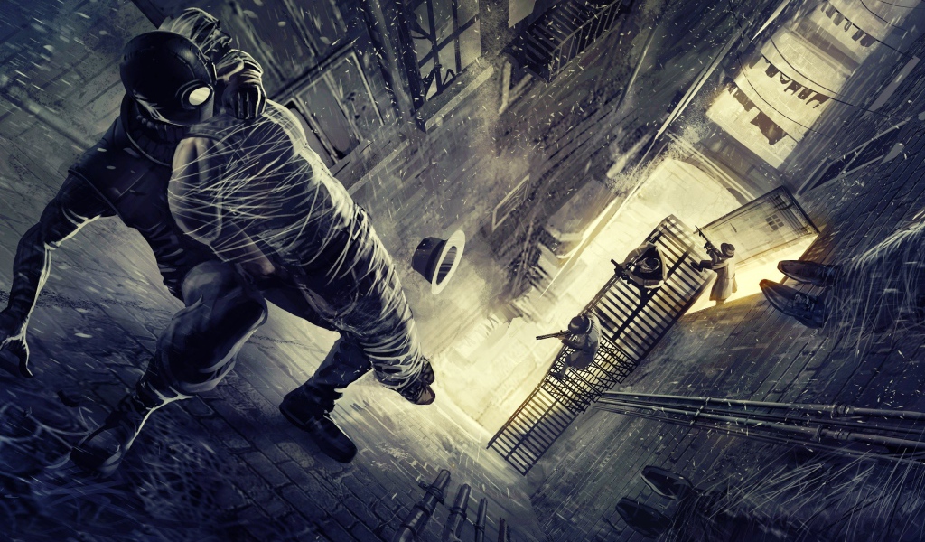 Черный Человек паук на стене