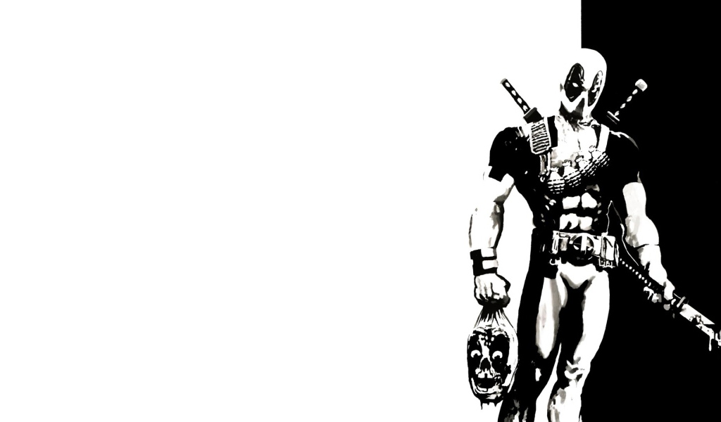 Черно белый Дэдпул