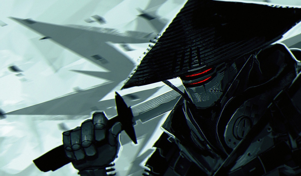 Черный робот самурай