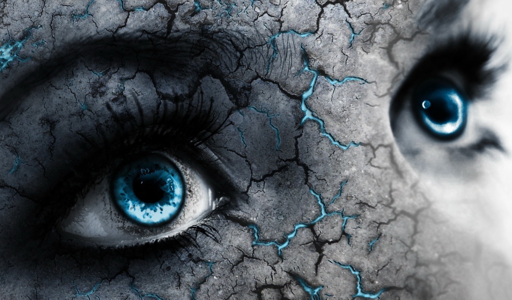 Голубые трещины на лице