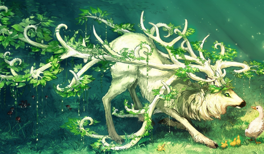 Сказочный белый олень