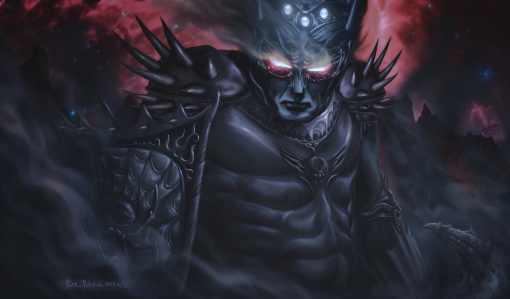 Фэнтези персонаж в черных латах