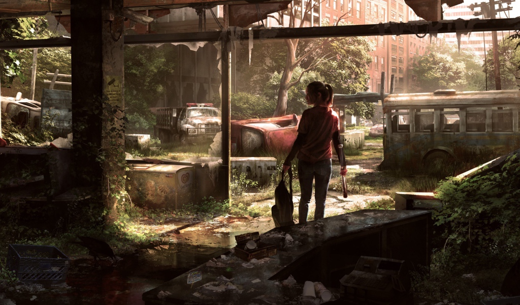 Девушка в поисках пропитания после апокалипсиса