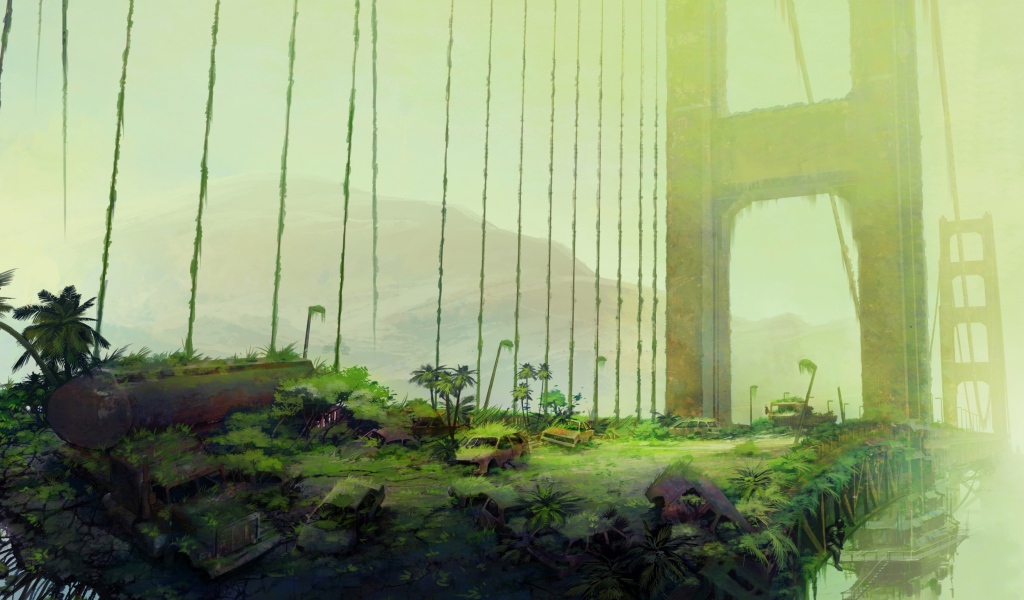 Поросший травой Бруклинский мост