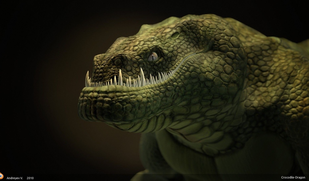 Зеленый крокодил дракон