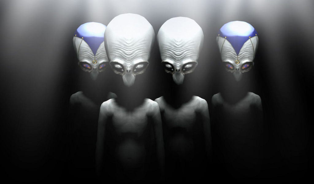 Серые пришельцы в лучах света