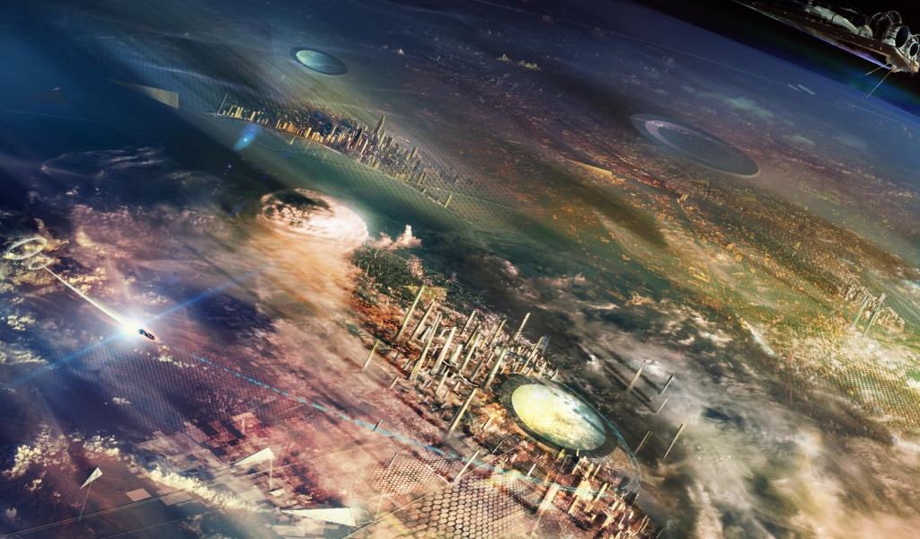 Огромные города на поверхности планеты