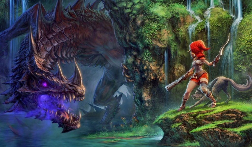 Красная шапочка встретила в лесу дракона