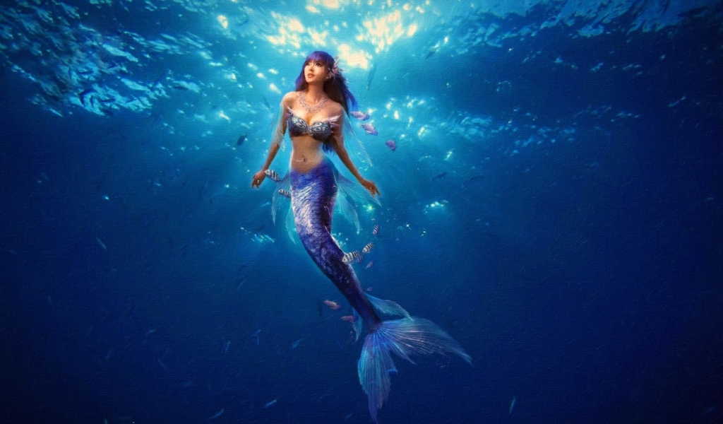 Русалка плывет к поверхности