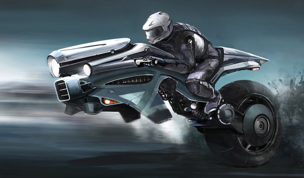 Мотоцикл на одном колесе в будущем