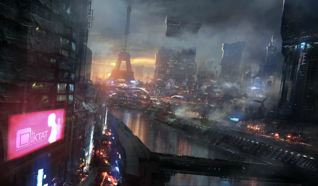 Париж в стиле киберпанк