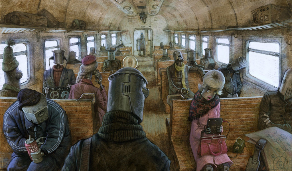 Железные роботы в поезде