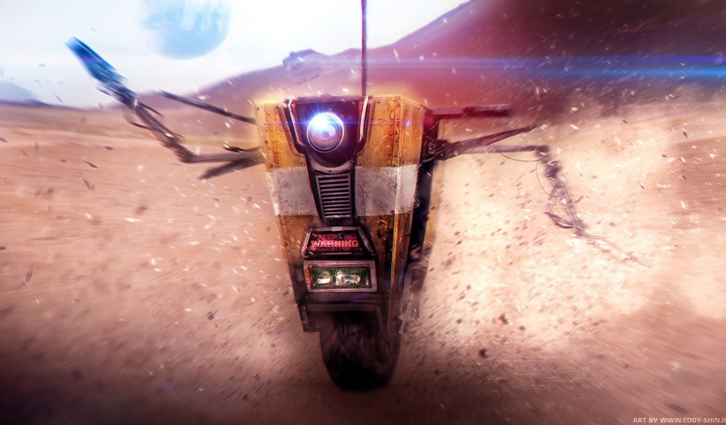 Робот на одном колесе в пустыне